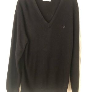 Dior Men's Elegant Black V-Neck Sweater Orlon Acrylic Size Large Vintage